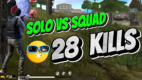 SOLO VS SQUAD 28 KILLS // FULL GAMEPLAY // FREE FIRE MOBILE