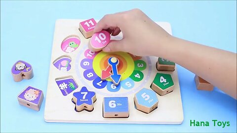 Clock Learning Wooden Toys. Shape Learn Colors Toys @visionaryvibes7 #cocomelon #music