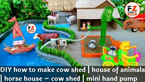 DIY how to make cow shed | house of animals | horse house – cow shed | mini hand pump |woodwork #1