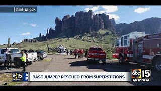 Base jumper rescued at Superstition Mountains