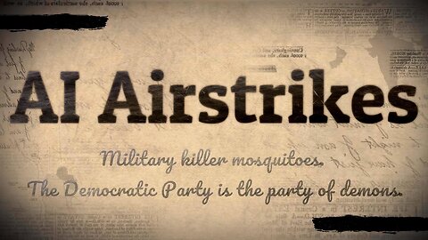 Military killer mosquitoes. The Democratic Party is the party of demons. AI is planning airstrikes.