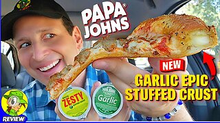 Papa John's® GARLIC EPIC STUFFED CRUST PIZZA Review 👨‍🍳🧄💪🍕 ⎮ Peep THIS Out! 🕵️‍♂️