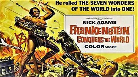 FRANKENSTEIN CONQUERS THE WORLD 1965 After WW2, the Monster's Heart is Saved & Grows into a Giant Clone TRAILER (Movie in HD & W/S)