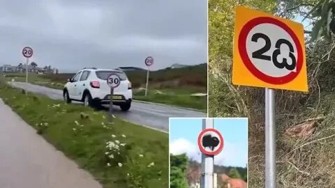 Bizarre moment motorist has to brake sharply after travelling between a 30mph and 20mph