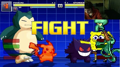 Pokemon Characters (Pikachu, Gengar, Snorlax, And Mew) VS SpongeBob SquarePants In An Epic Battle