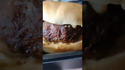 Bagel Burger and Baked Beans #food #mukbang #burger #shorts