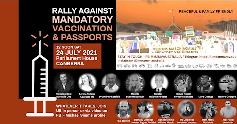 Canberra Freedom Rally 24 July 2021 - Millions March Against Mandatory Vaccination and Passports