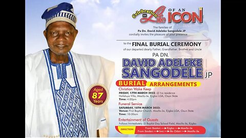 Pa Deacon David Adeleke Sangodele Funeral Service