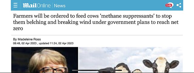 UK farmers ordered to give cows “methane suppressants”!Uk carmakers to ration petrol/diesel cars