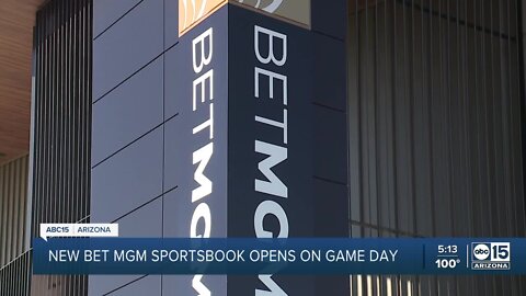 Fans bet at State Farm Stadium's new BetMGM Sportsbook hours before Arizona Cardinals game