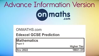 November 2022 Predicted Maths GCSE RESIT Paper 3 Edexcel (Higher) Calculator Exam 1MA1-3H