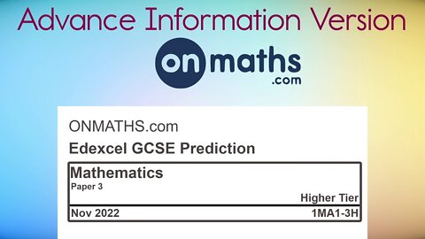 November 2022 Predicted Maths GCSE RESIT Paper 3 Edexcel (Higher) Calculator Exam 1MA1-3H