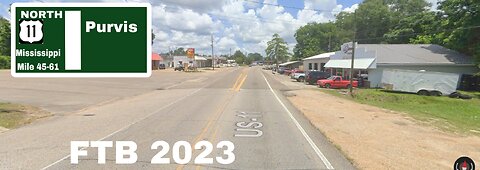 Google Street View Timelapse US-11 N - Mississippi Mile 45-61 - Purvis