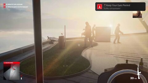 Keep Your Eyes Peeled - Make a target slip and fall while evacating in a skydiving suit - HITMAN 3