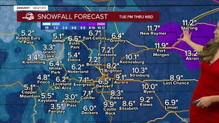 A strong winter storm will bring heavy snow across the mountains and metro area