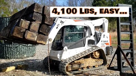 Bobcat T650 CTL lifting over 2 tons