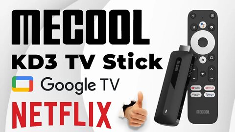 Mecool KD3 4K TV Stick Google TV 11 Netflix ESN Ready