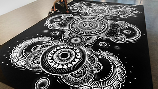 Artist Creates The World's Largest Salt-Based Mandala