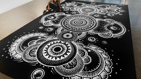 Artist Creates The World's Largest Salt-Based Mandala