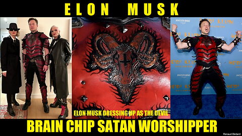 BRAIN CHIP ELON MUSK DRESSES UP AS SATAN FOR HALLOWEEN