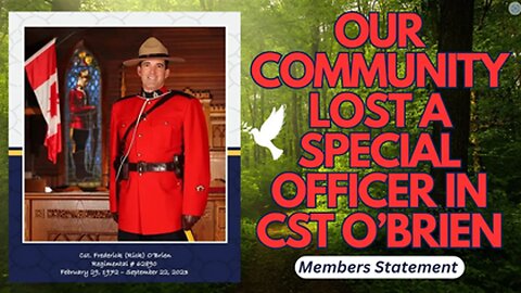 2023-09-25 Members Statement on the Death of RCMP Const. Rick O'Brien
