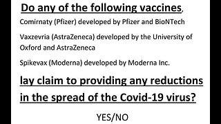 ONE QUESTION ! About Covid-19 Vaccine.