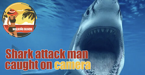 Shark attack man caught on camera