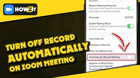 How to turn off automatically record meetings on Zoom