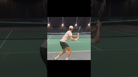 Jannik Sinner Practice Before Djokovic Match In Davis Cup