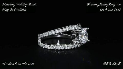 BBR-685E Diamond Engagement Ring Video By BloomingBeautyRing.com