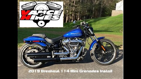 2019 Harley Davidson Breakout 114 Vance & Hines Mini Grenade install Sound - FXBRS comes alive!