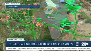 Road closures Saturday morning due to storms in Kern County