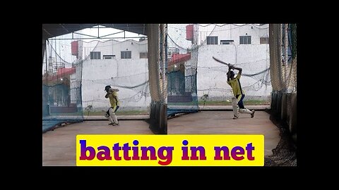 Hardball batting practice in nets • cricket batting