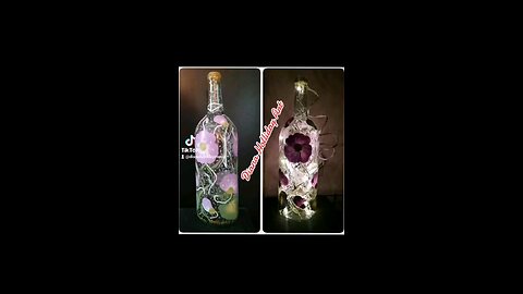 Hand Painted Wine Bottle Lamp by Diana Holliday