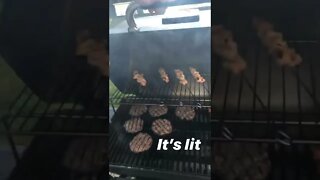 BBQing a lot of food