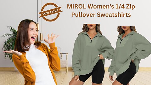 MIROL Women's 1/4 Zip Pullover Sweatshirts Long Sleeve Fall Oversized Sweater
