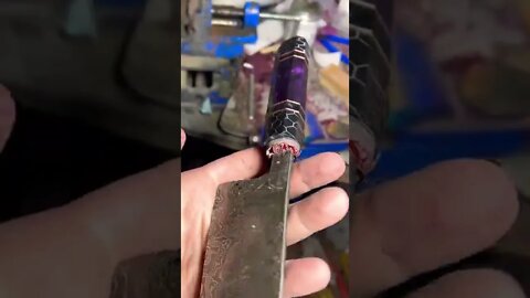 Hand forged Damascus steel chef knife