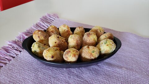 Croquete de batata doce assado na Airfryer - Sequinho, crocante e saboroso