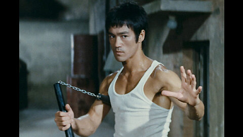 Cross kick Studio Films Bruce Lee fight scene with nunchucks way of the Dragon