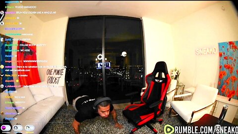 Sneako Starts Stream With 40 Pushups.