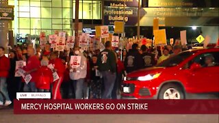 Mercy Hospital workers on strike