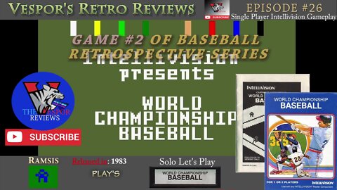 Solo Retro Let's Play | World Championship Baseball (Intellivision) - Baseball Retrospective 2| 🕹️⚾
