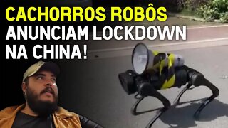Cachorros robôs anunciam confinamento na China