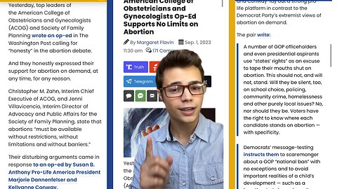 Victor Reacts: Radical Support for Late-Term Abortion With No Restrictions? ACOG Admits the Truth!