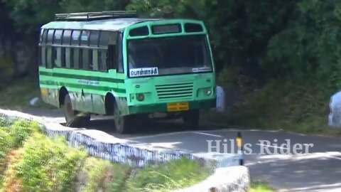 Pollachi Online Anand TNSTC Bus Turning Beautiful Valparai Ghats 6-40 Hairpin Bend Road