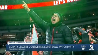 Local leaders are considering a Super Bowl watch party