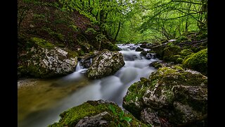 Calming water flow in nature