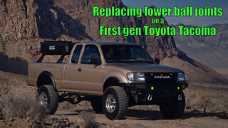 Installing new lower ball joints on a first generation Toyota Tacoma.