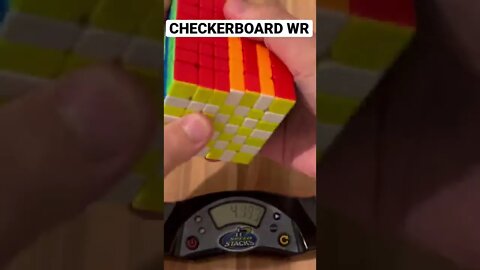 7x7 Rubik’s Cube Checkerboard Pattern World Record ♟🌎 | #Shorts