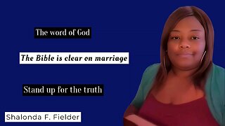 The Bible is clear on marriage 💍